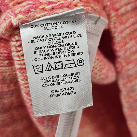 Loft Pink Sweater 100% Cotton NWT Size Medium - Picture 6 of 7